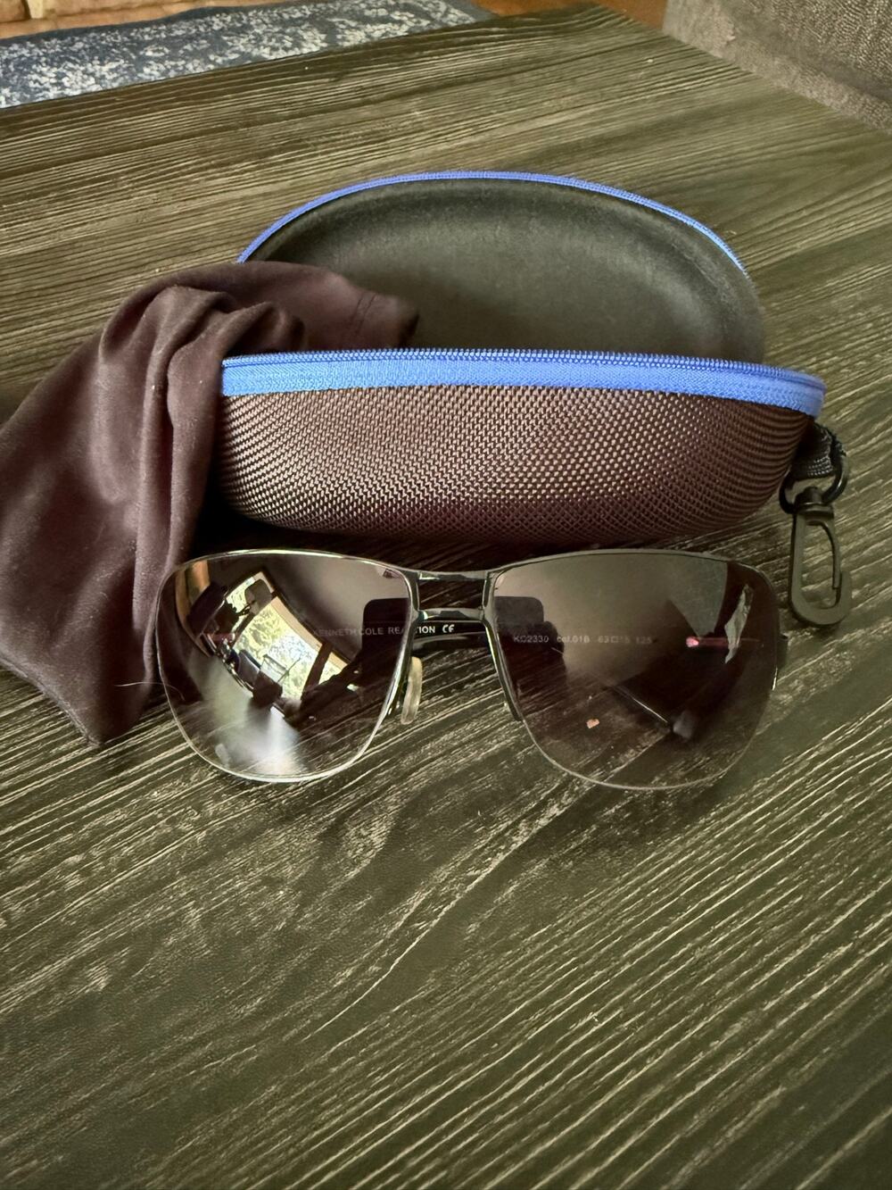 Kenneth Cole Reaction Semi-Rimless Navigator Sunglasses